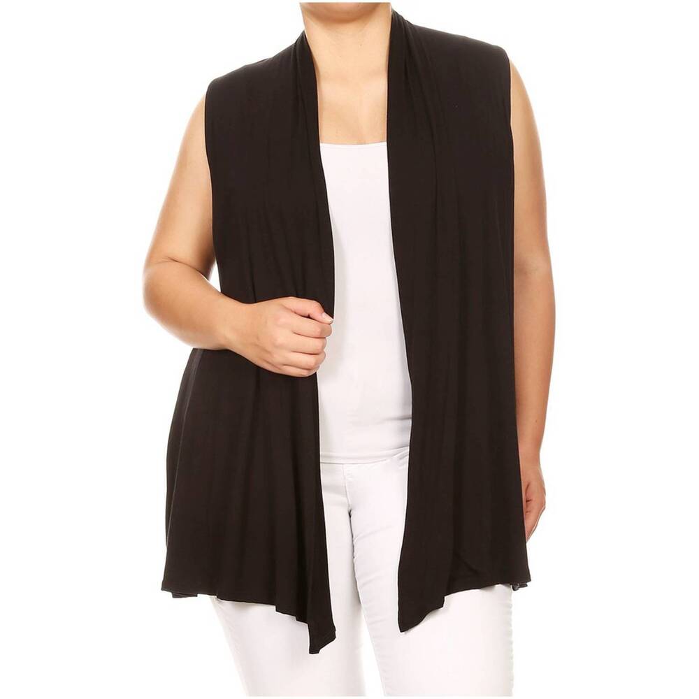 NEW NEW MOA anywhere with you open front vest in black
